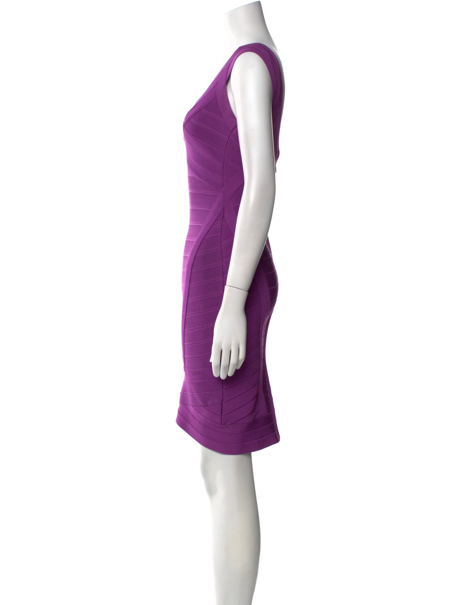 Herve Leger V-Neck Mini Dress