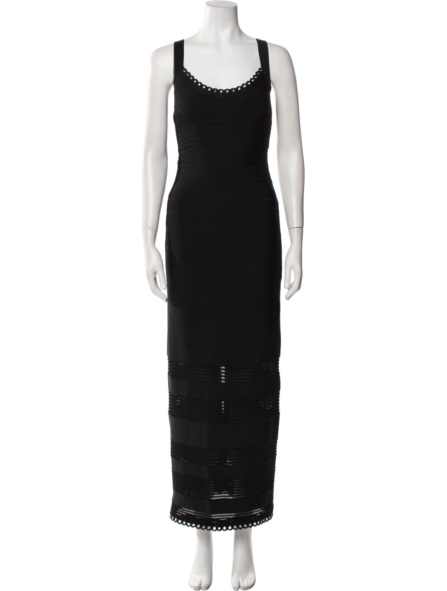Herve Leger Scoop Neck Long Dress
