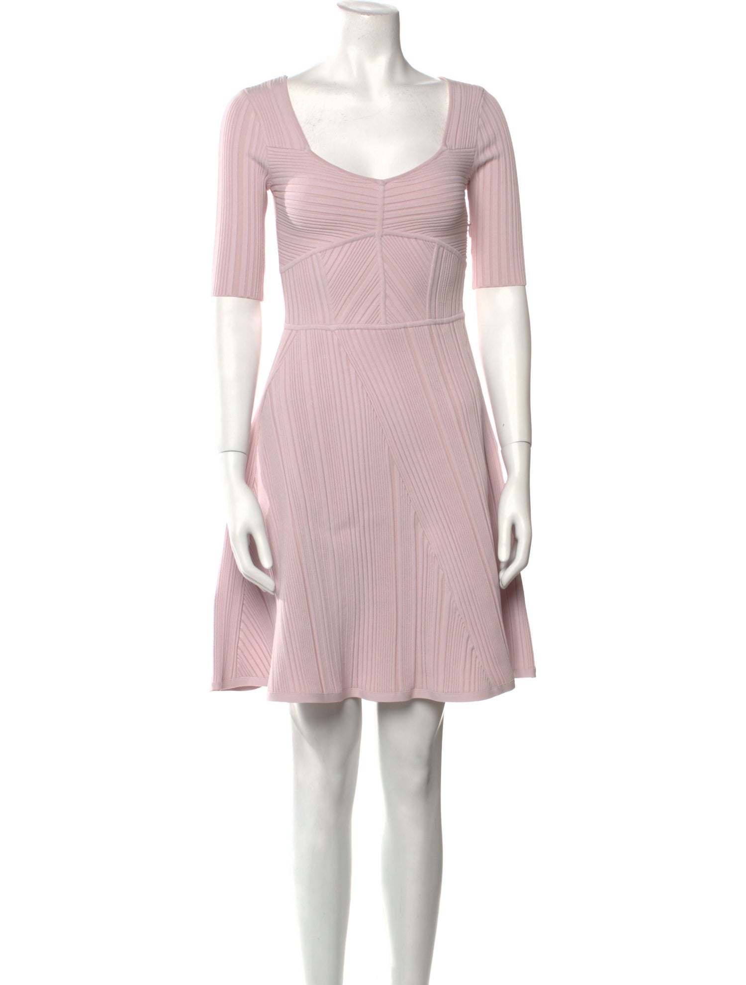 Herve Leger V-Neck Mini Dress