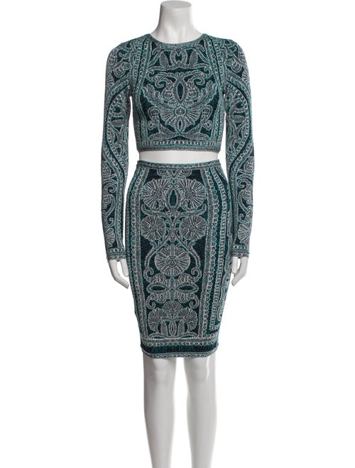 Herve Leger Printed Skirt Set