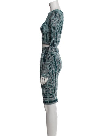 Herve Leger Printed Skirt Set