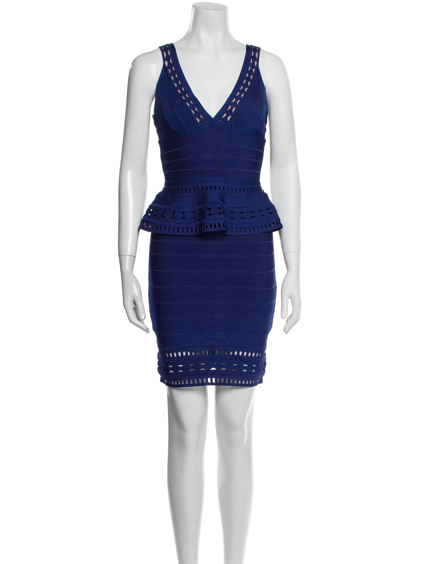 Herve Leger V-Neck Mini Dress