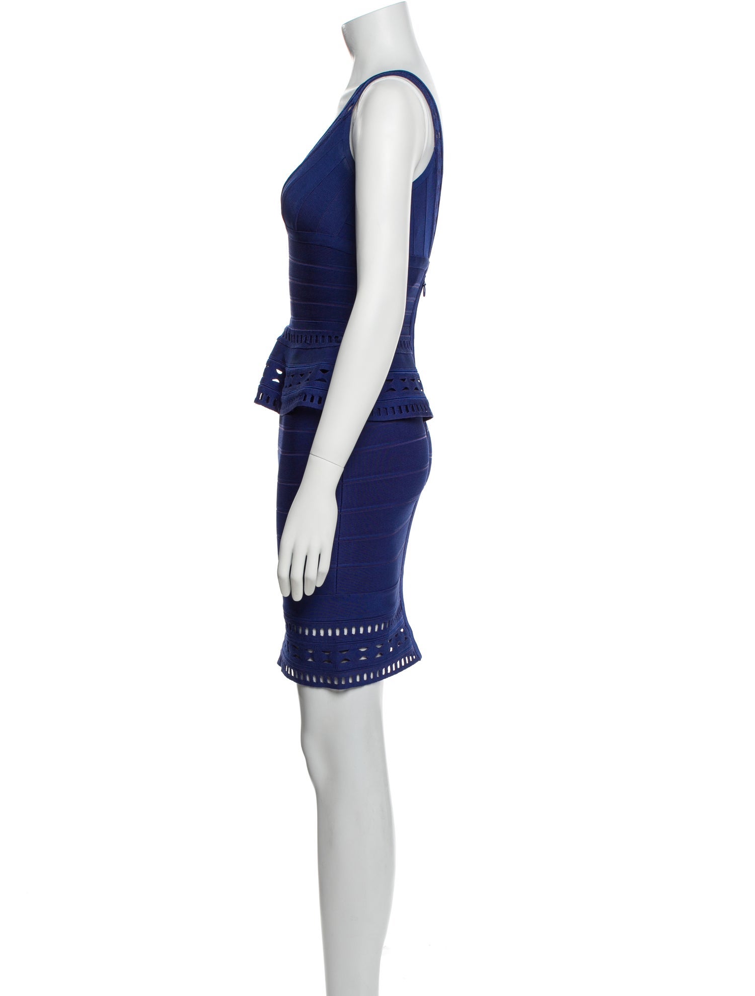 Herve Leger V-Neck Mini Dress