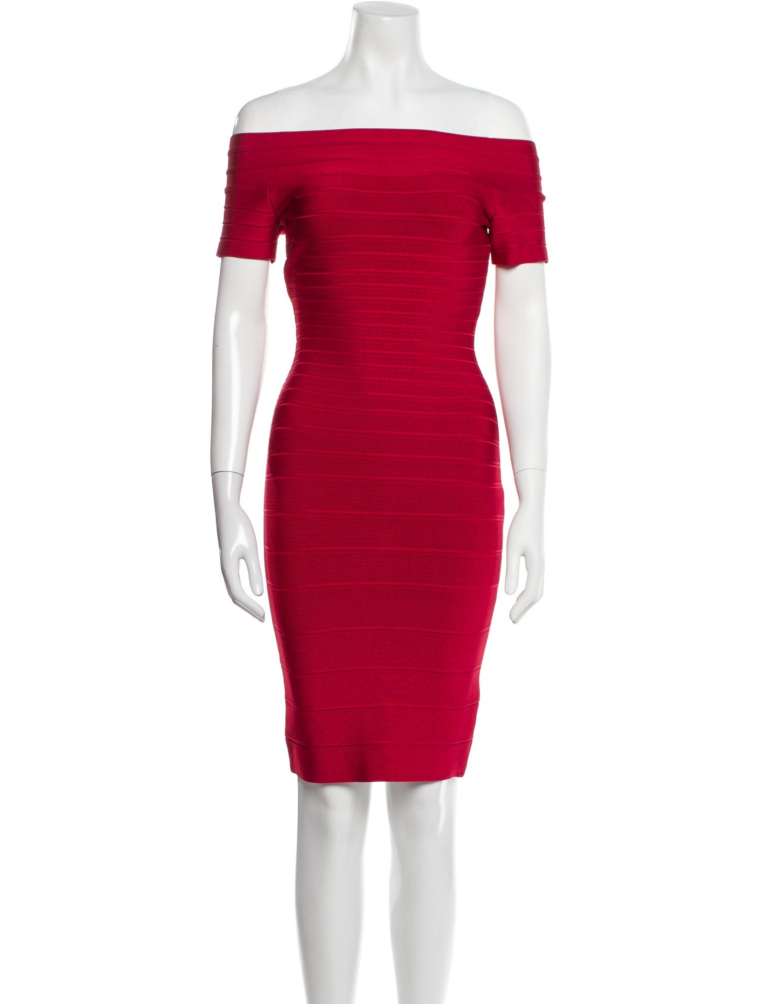 Herve Leger Off-The-Shoulder Mini Dress