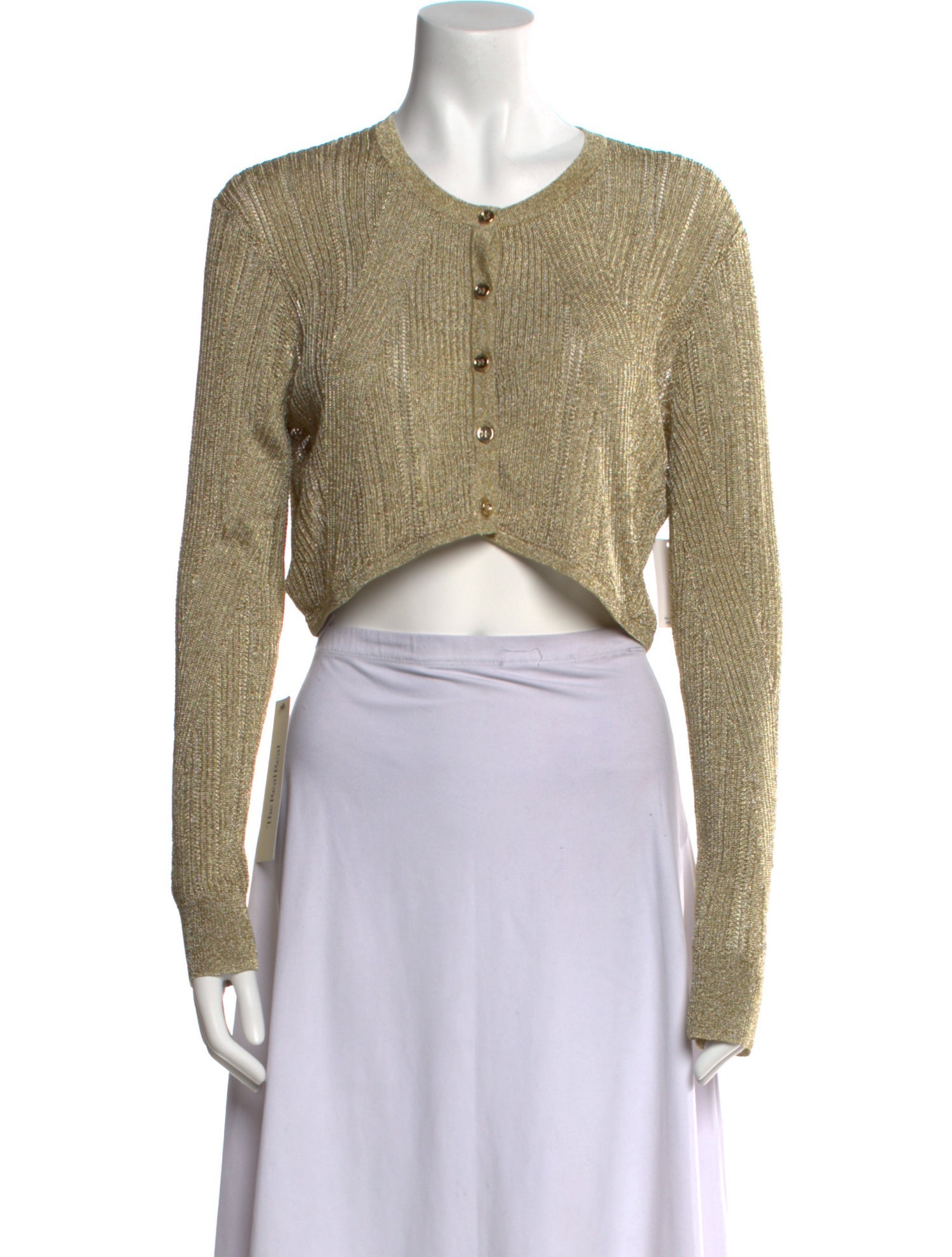 Herve Leger Crew Neck Long Sleeve Crop Top w/ Tags