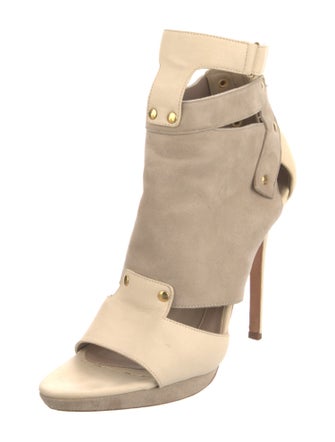 Herve Leger Suede Slingback Sandals