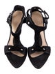 Herve Leger Leather T-Strap Sandals