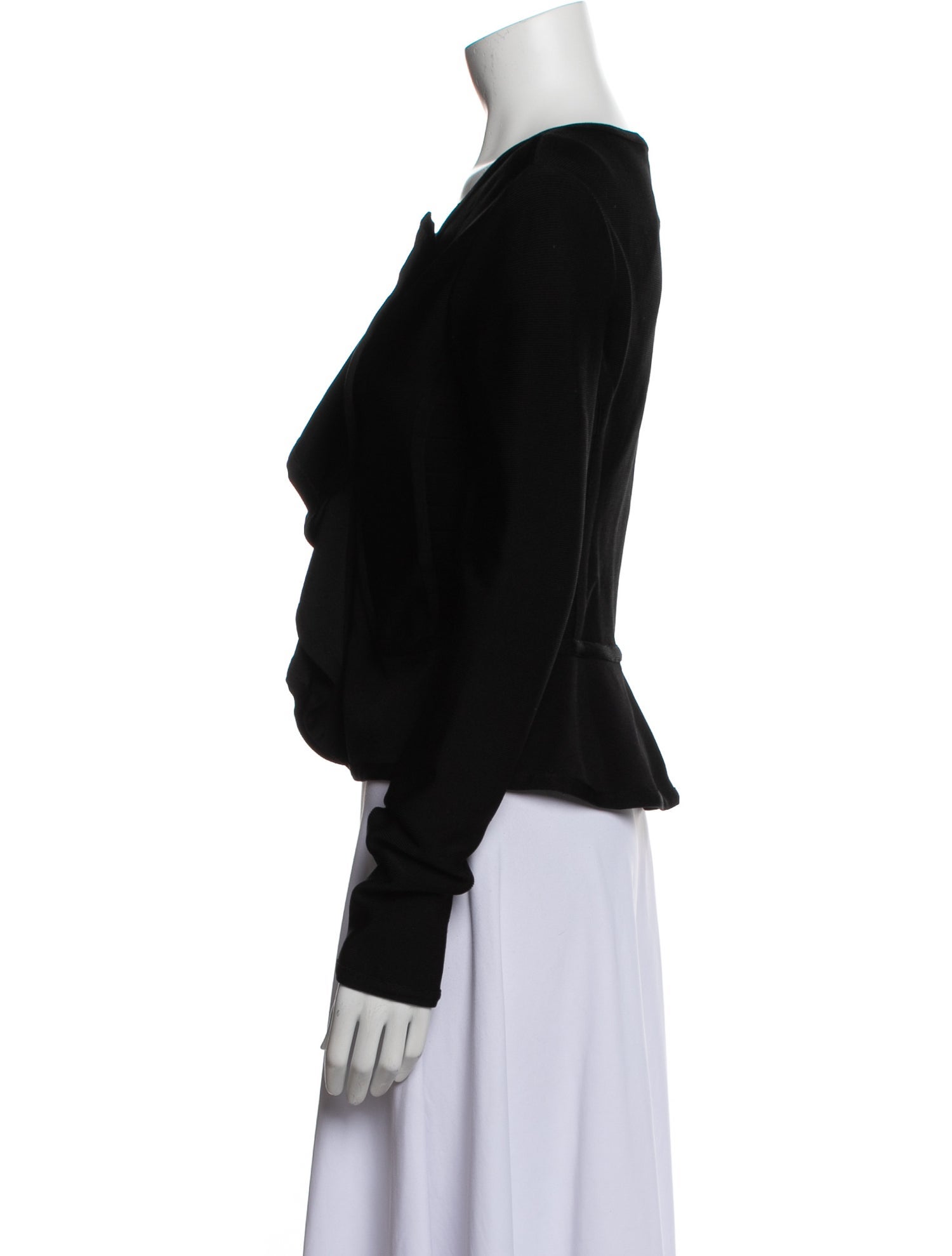 Herve Leger Scoop Neck Long Sleeve Top