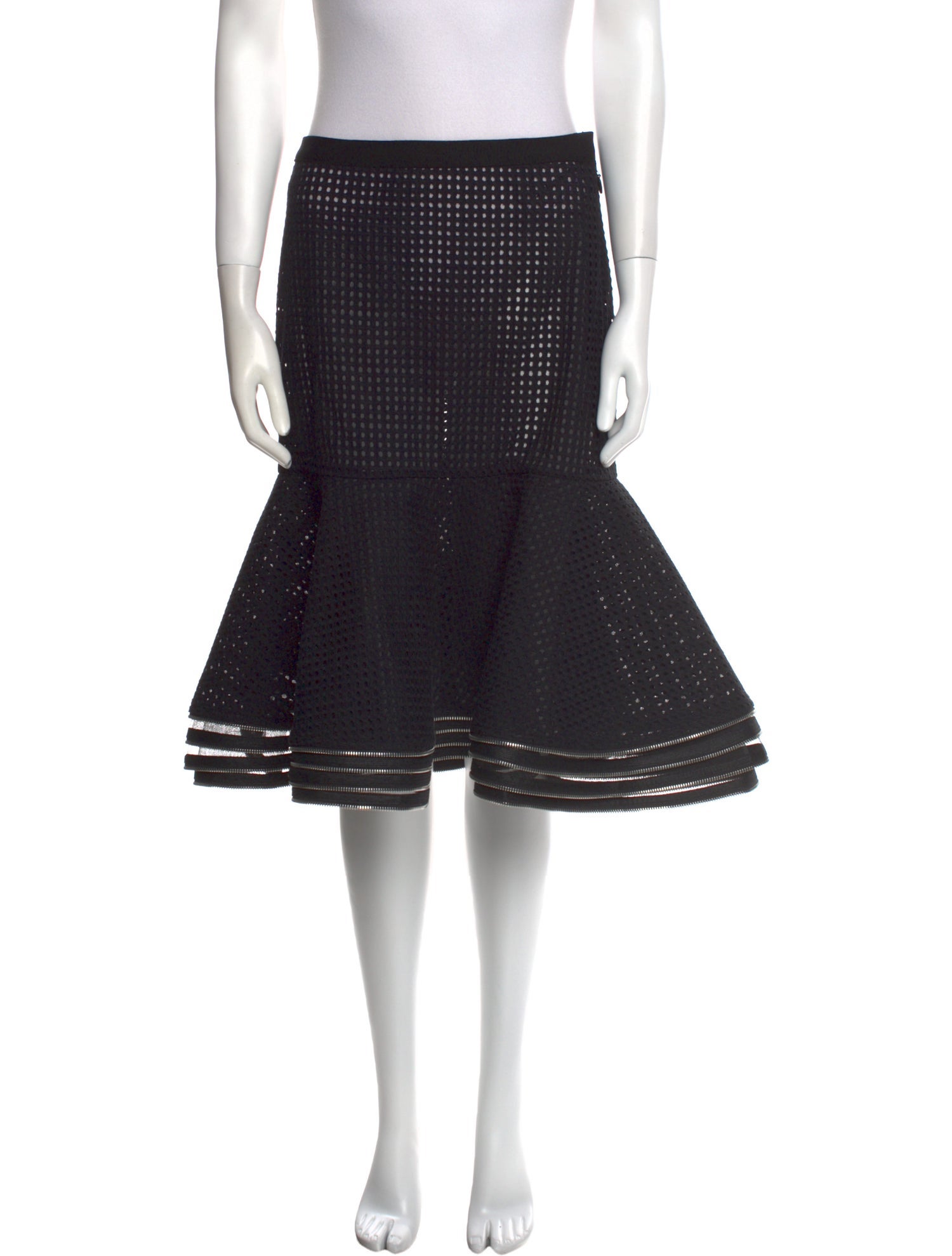 Herve Leger Cutout Accent Knee-Length Skirt