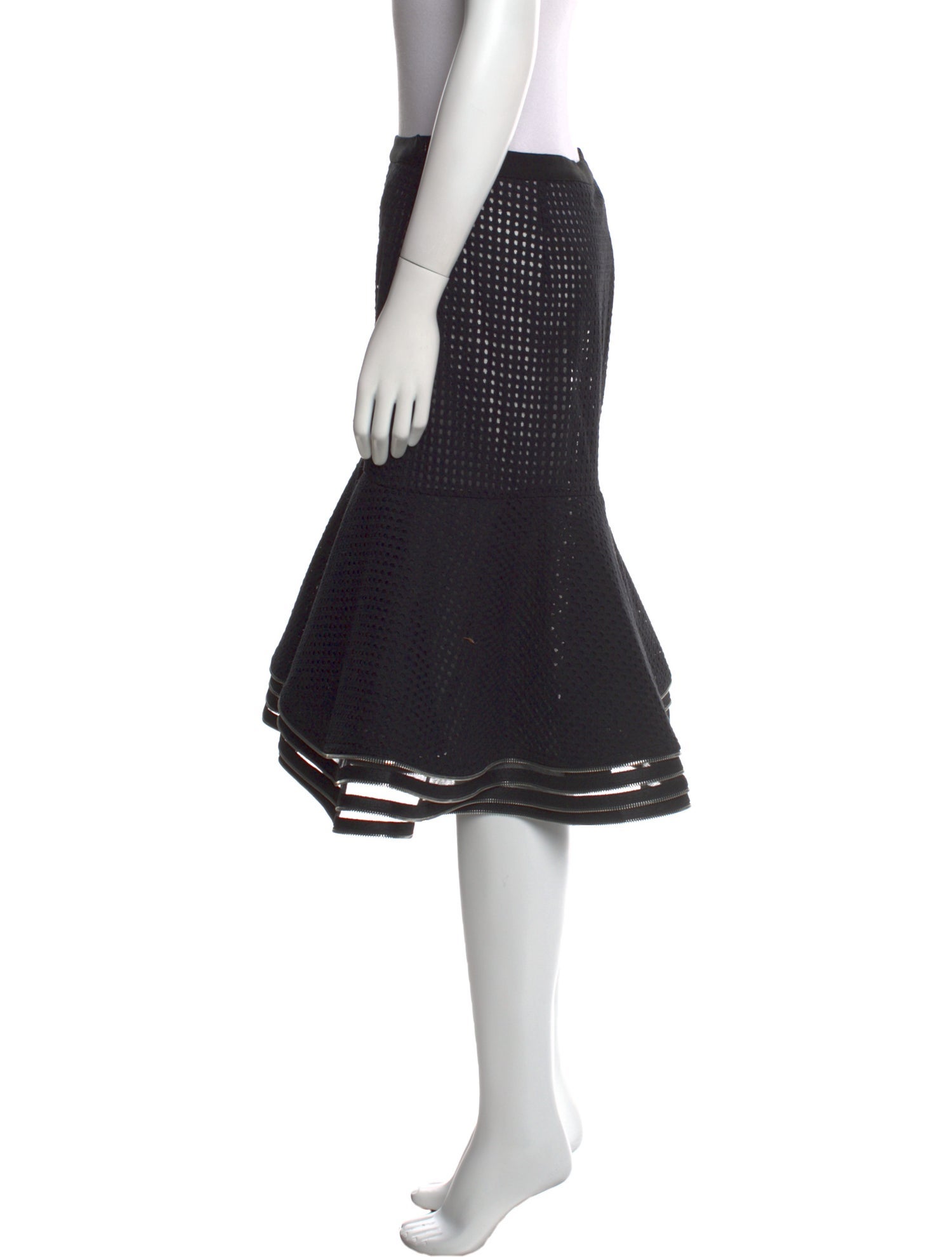 Herve Leger Cutout Accent Knee-Length Skirt