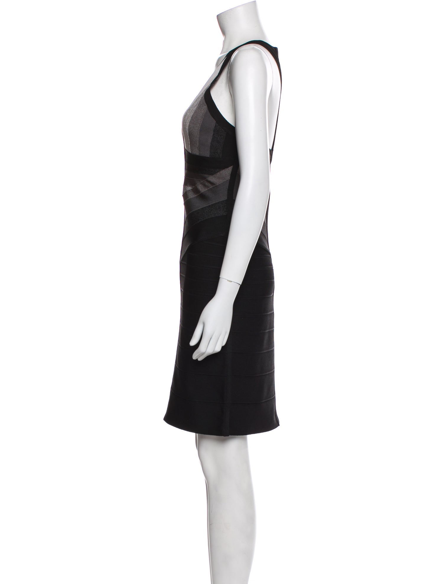 Herve Leger V-Neck Mini Dress