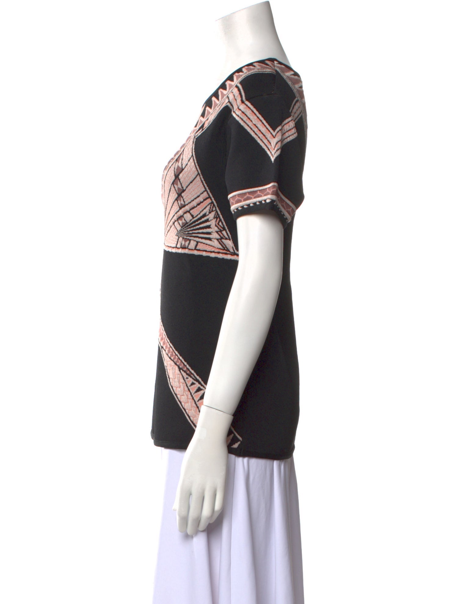 Herve Leger Printed Scoop Neck T-Shirt