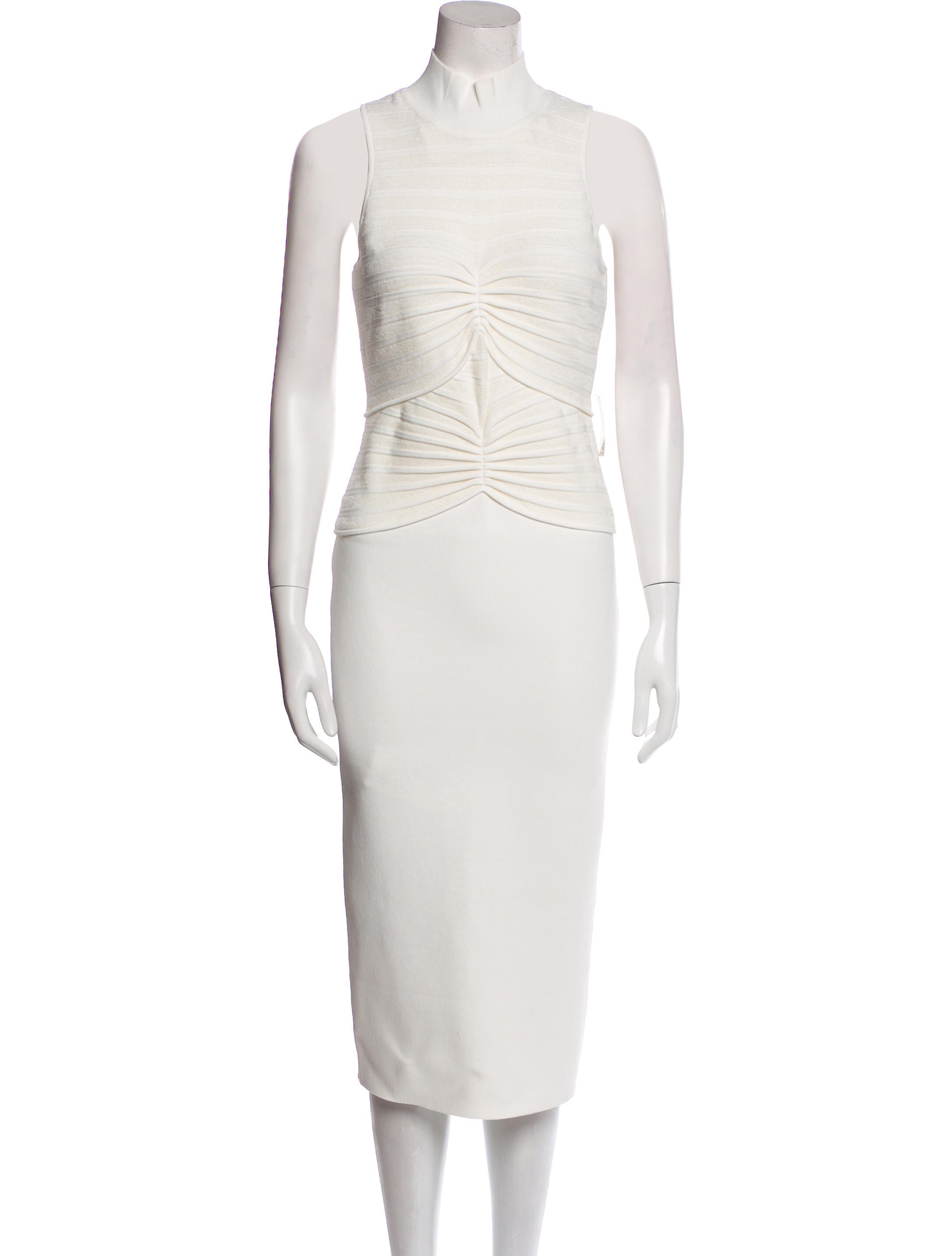 Herve Leger Mock Neck Midi Length Dress w/ Tags