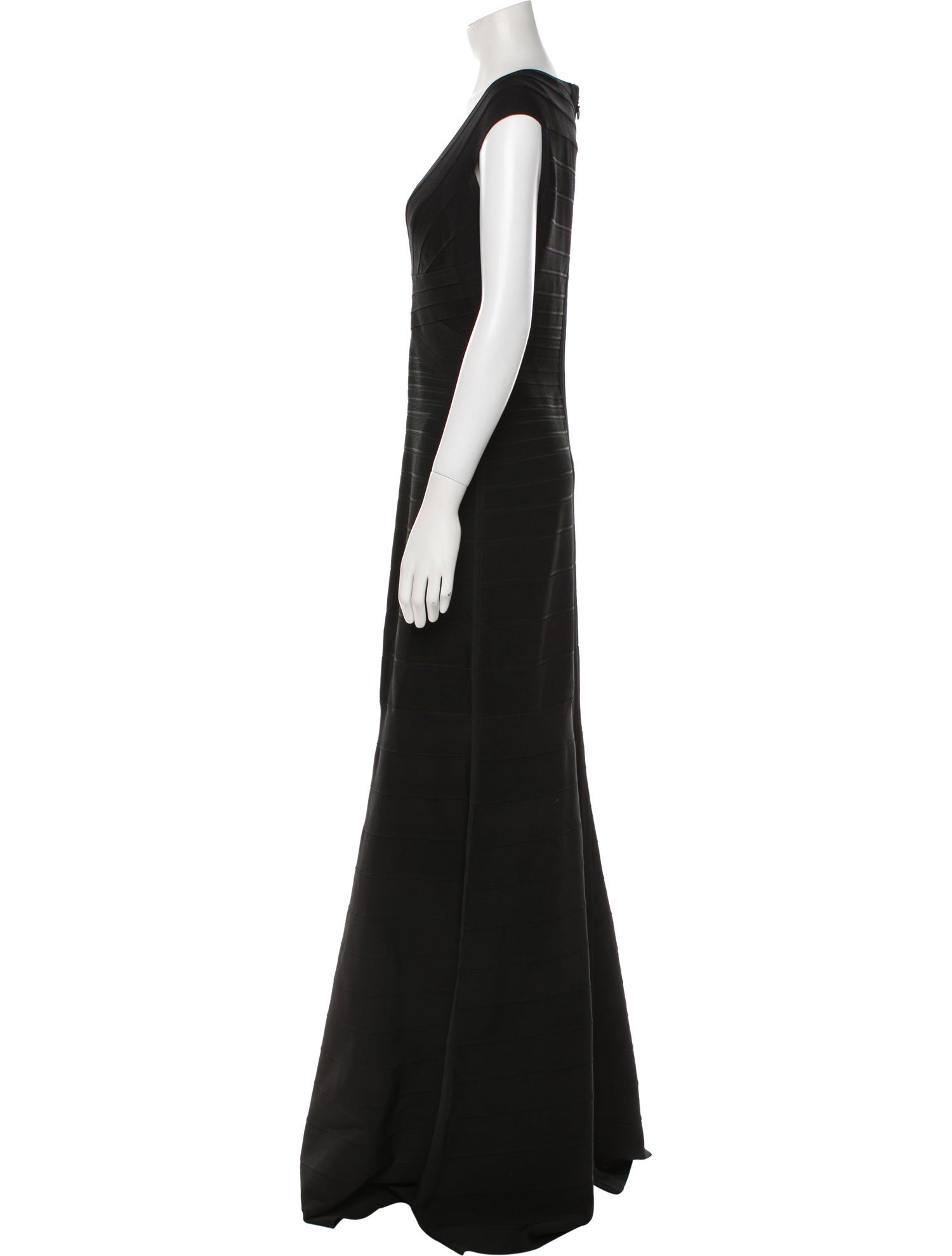 Herve Leger V-Neck Long Dress