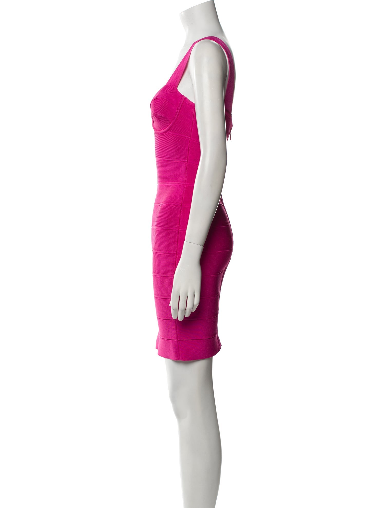 Herve Leger V-Neck Mini Dress