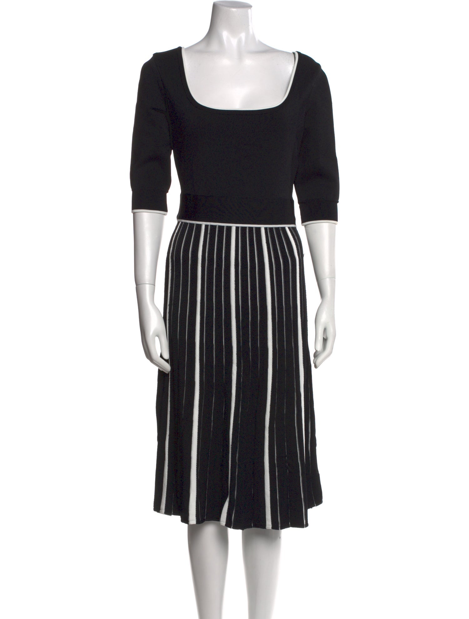 Herve Leger Striped Midi Length Dress