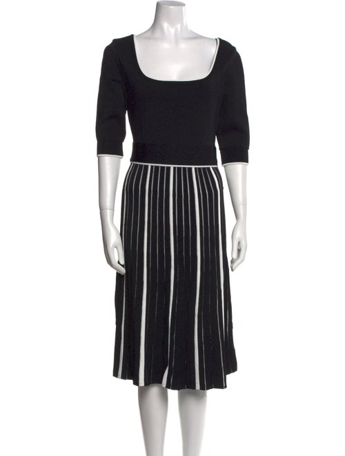 Herve Leger Striped Midi Length Dress