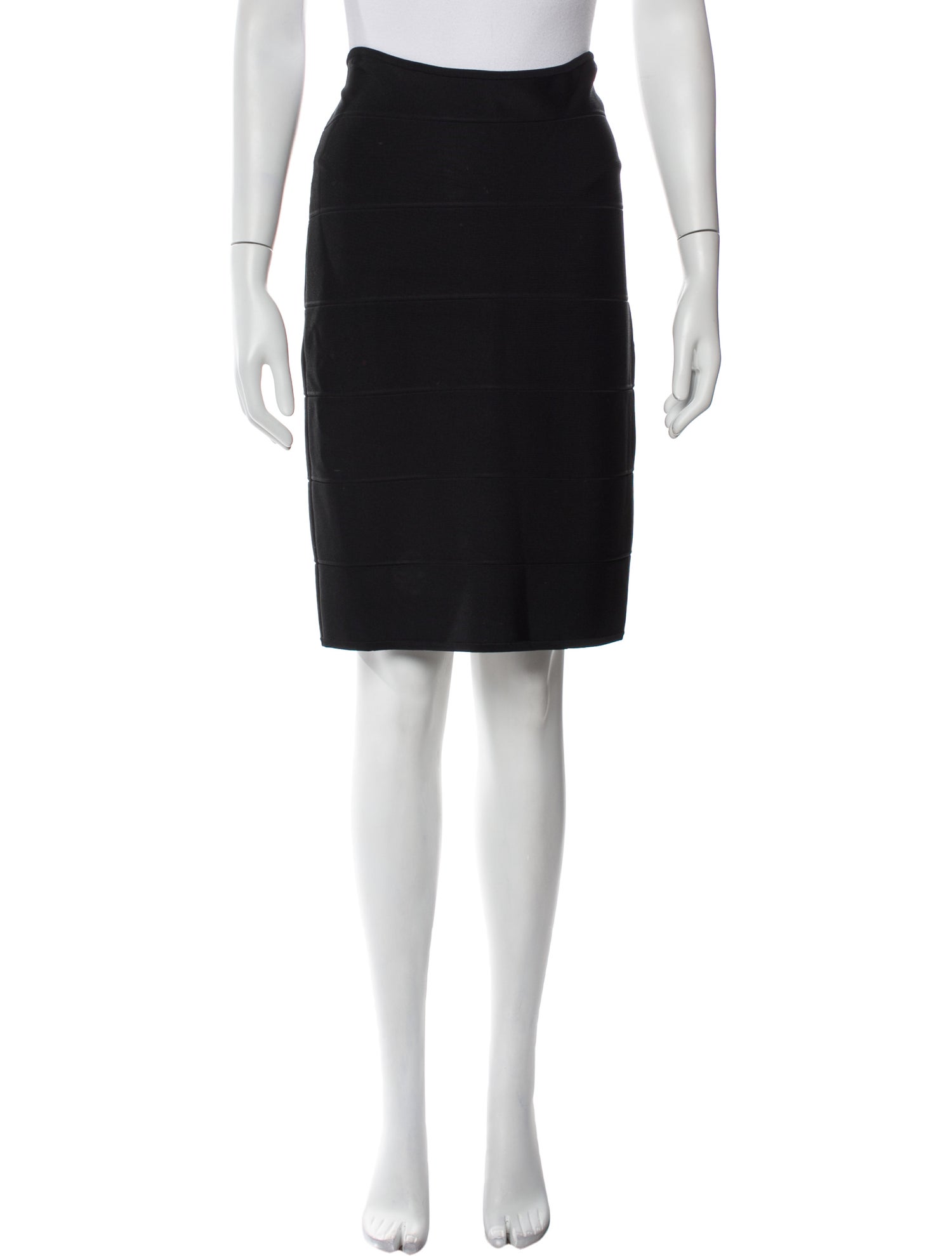Herve Leger Cutout Accent Knee-Length Skirt