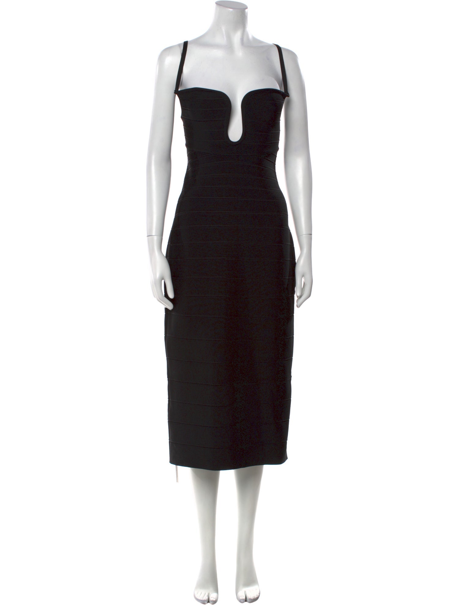 Herve Leger Square Neckline Midi Length Dress