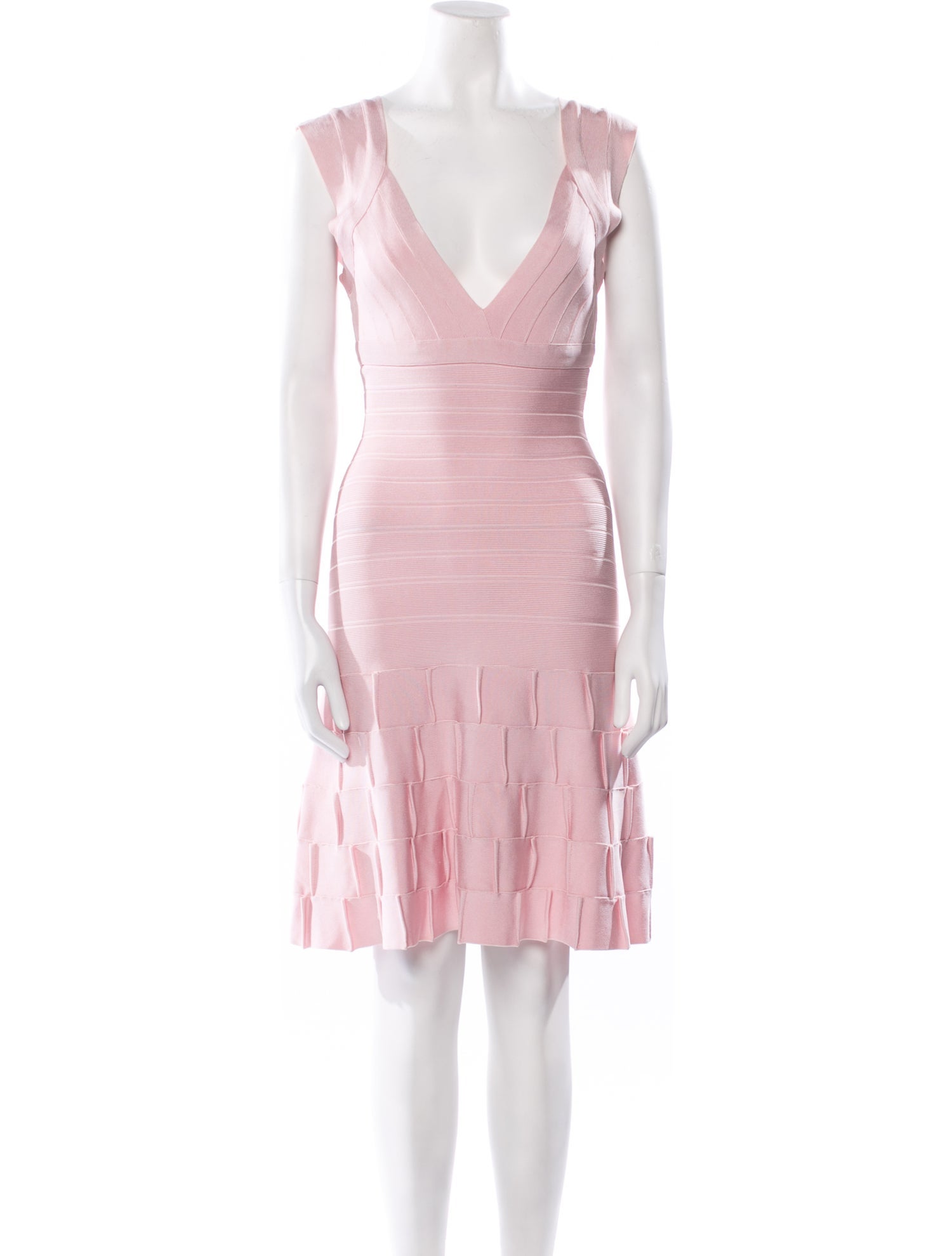 Herve Leger V-Neck Mini Dress