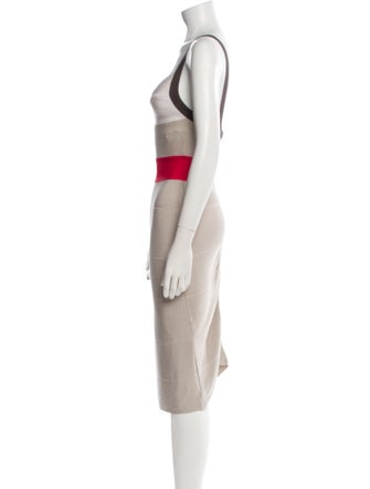 Herve Leger Square Neckline Knee-Length Dress