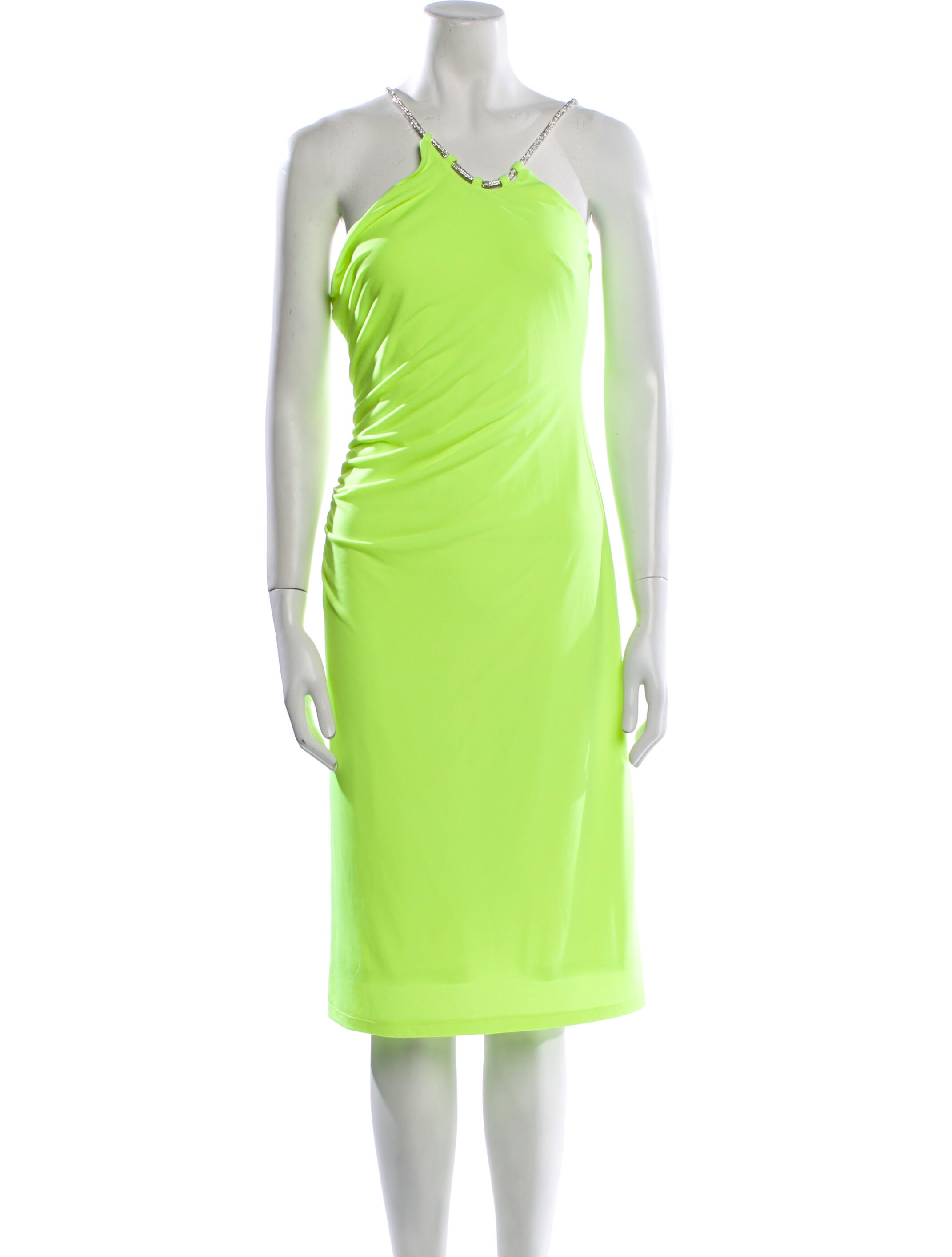 Herve Leger V-Neck Knee-Length Dress