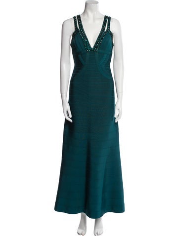 Herve Leger Dresses V-Neck Long Dress M
