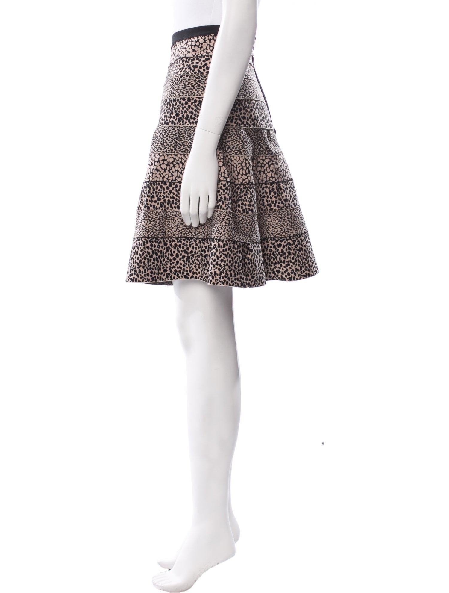 Herve Leger Printed Knee-Length Skirt