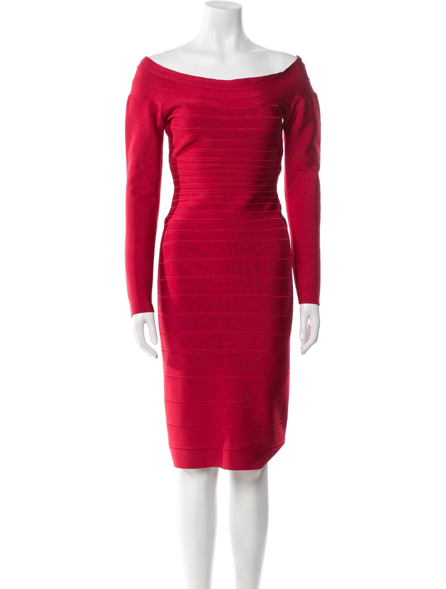 Herve Leger Bateau Neckline Knee-Length Dress w/ Tags