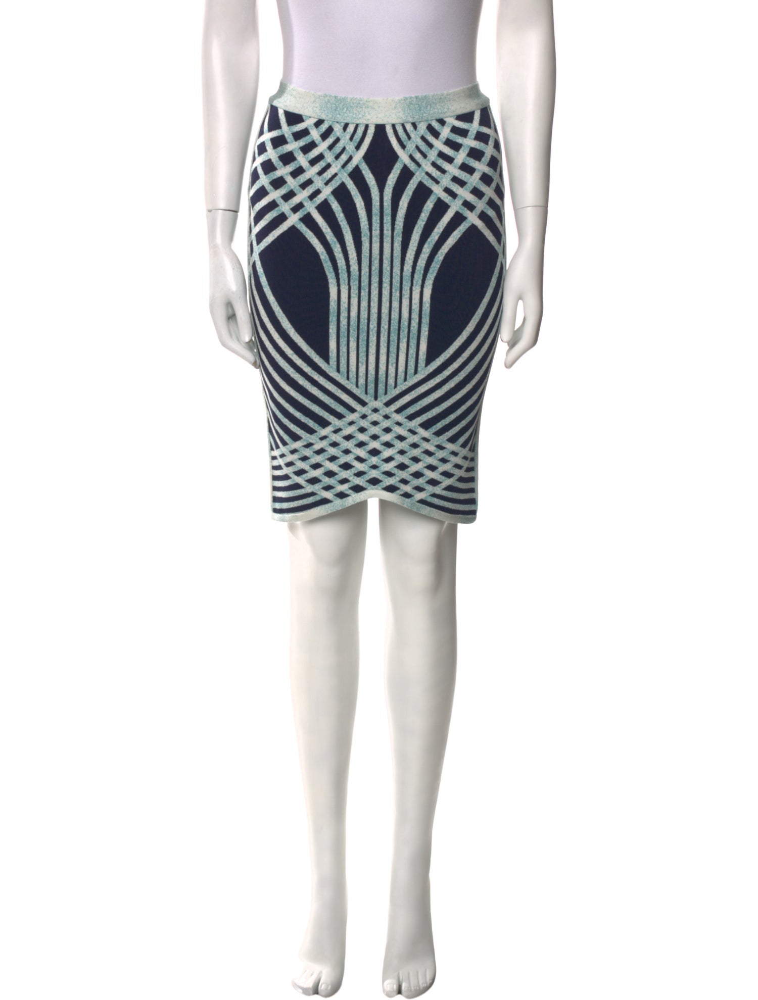 Herve Leger Printed Knee-Length Skirt