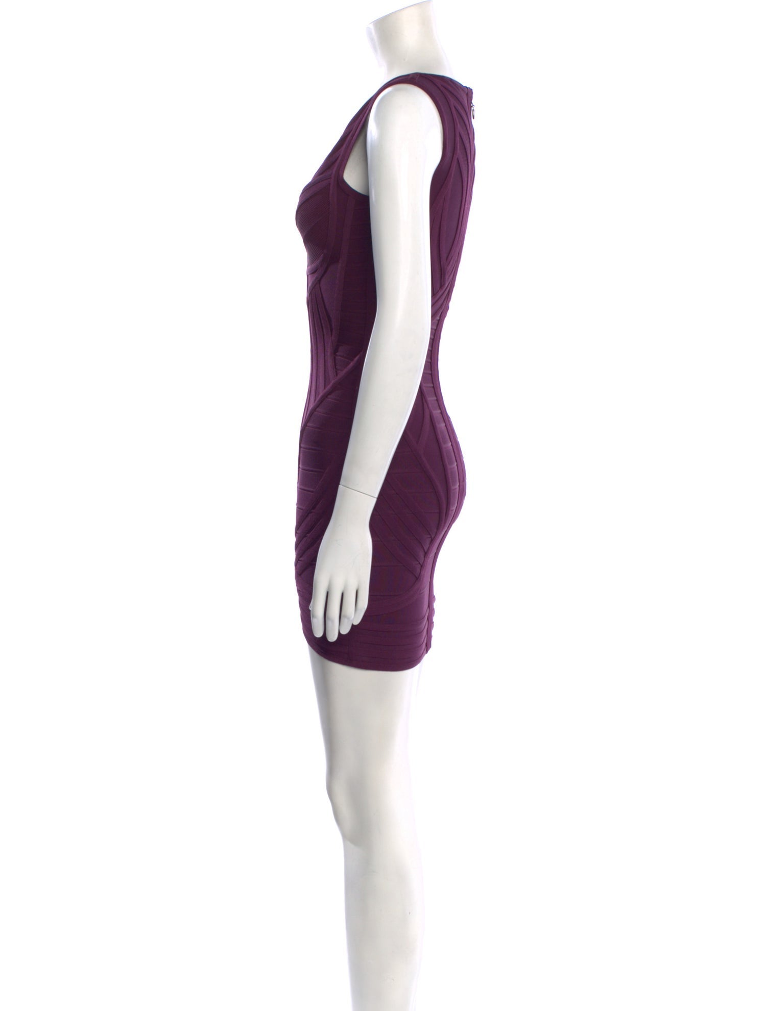 Herve Leger V-Neck Mini Dress