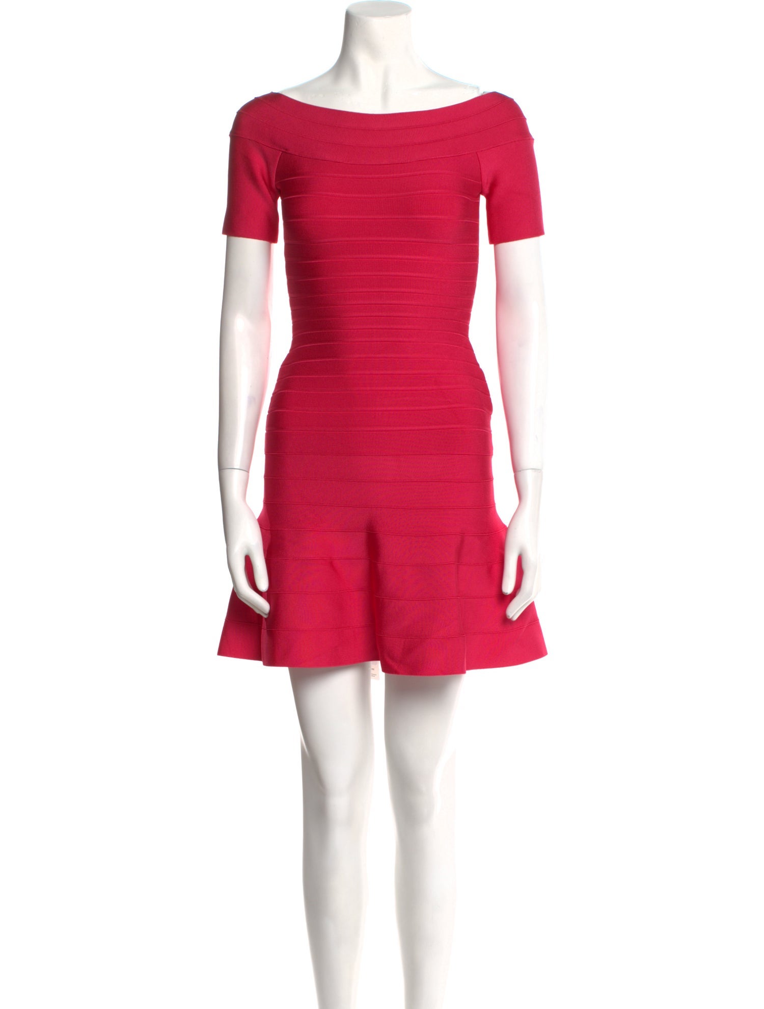 Herve Leger Bateau Neckline Mini Dress