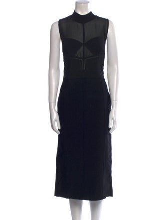 Herve Leger Mock Neck Midi Length Dress