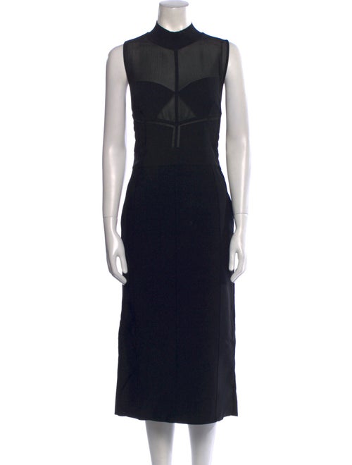 Herve Leger Mock Neck Midi Length Dress