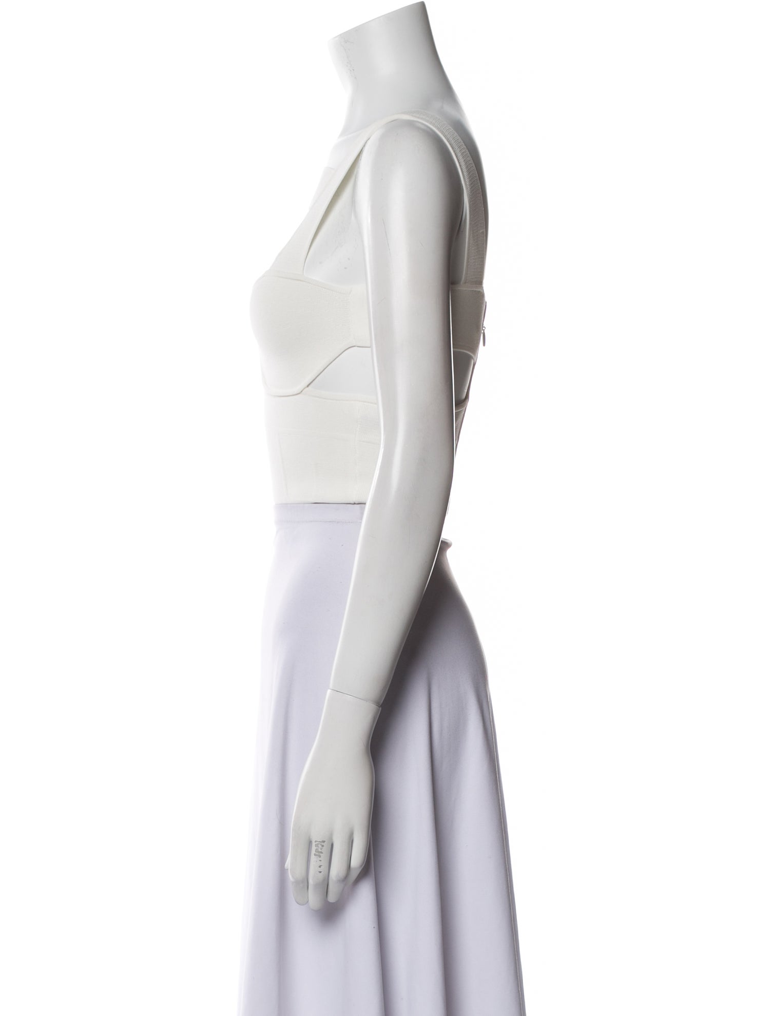 Herve Leger Square Neckline Sleeveless Crop Top