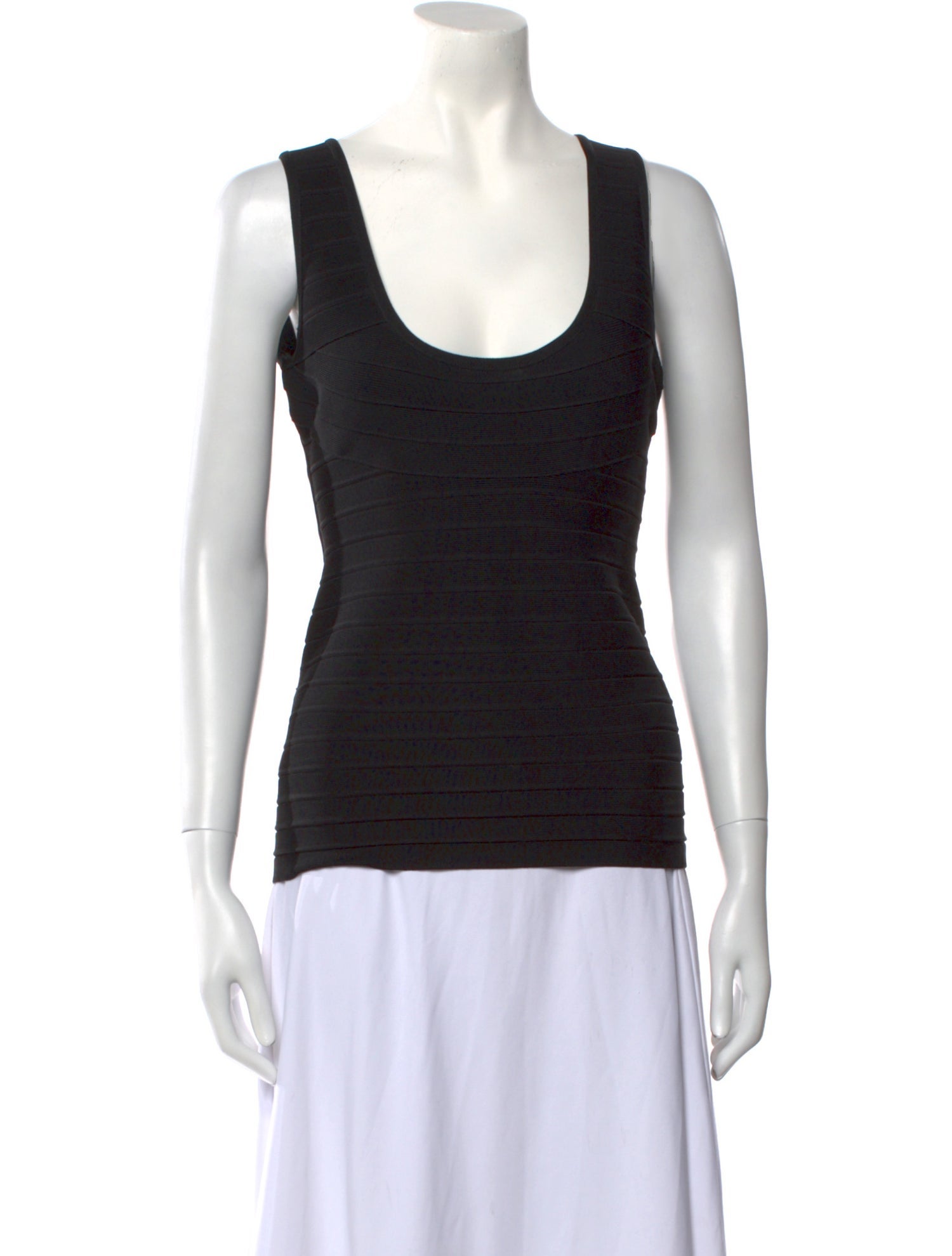 Herve Leger Scoop Neck Sleeveless Top
