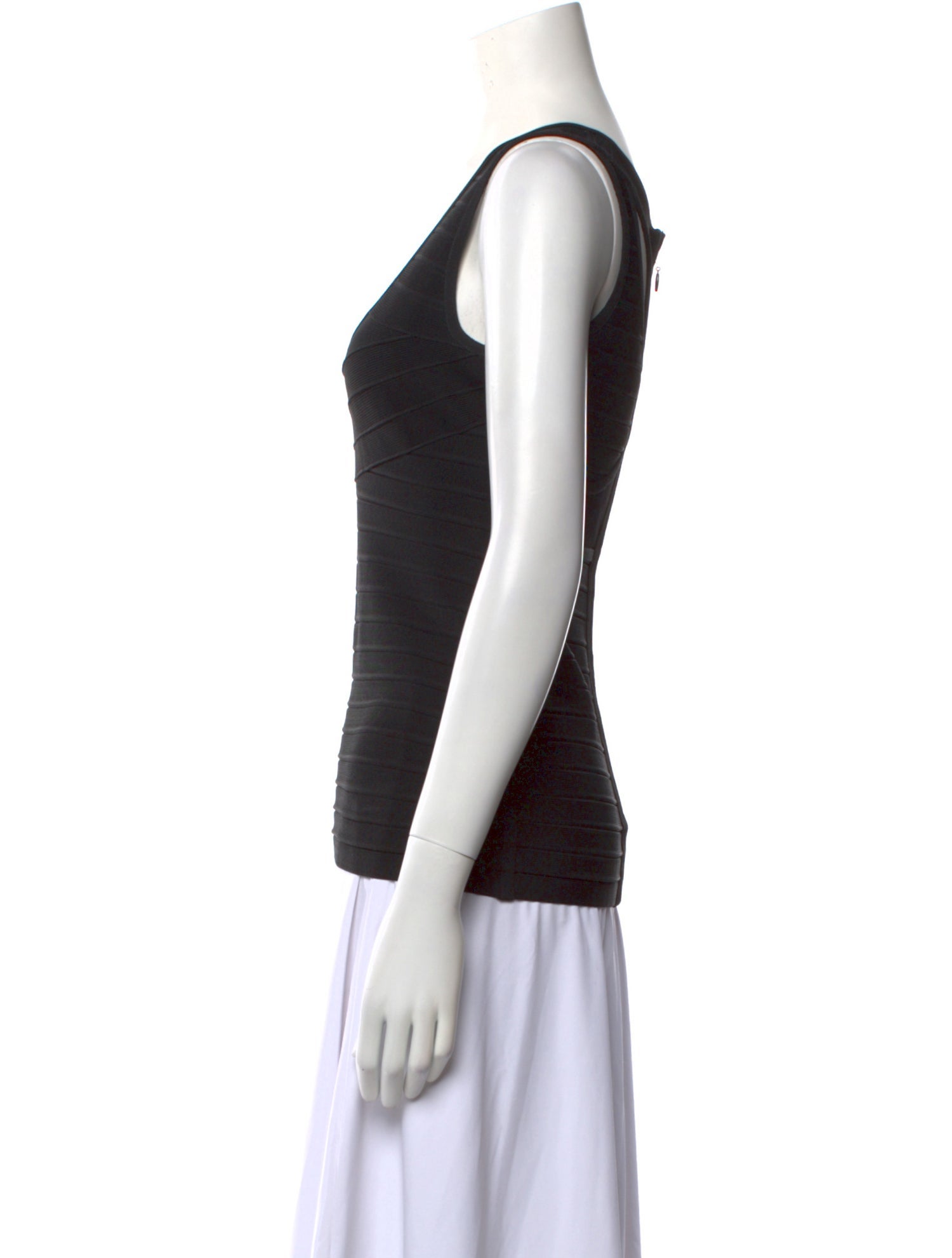Herve Leger Scoop Neck Sleeveless Top