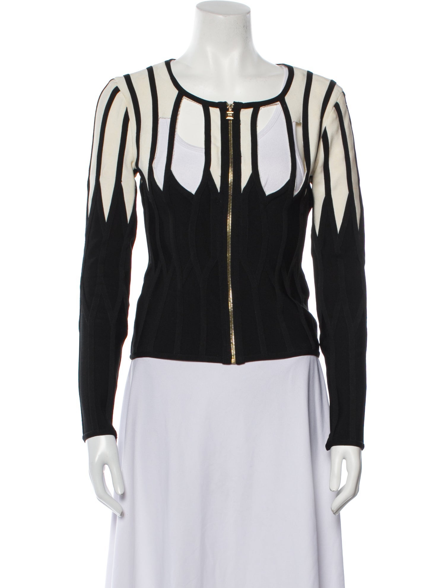 Herve Leger Striped Evening Jacket