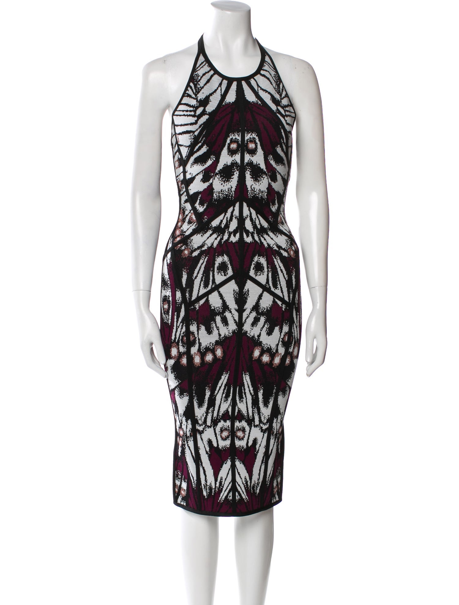 Herve Leger Printed Midi Length Dress