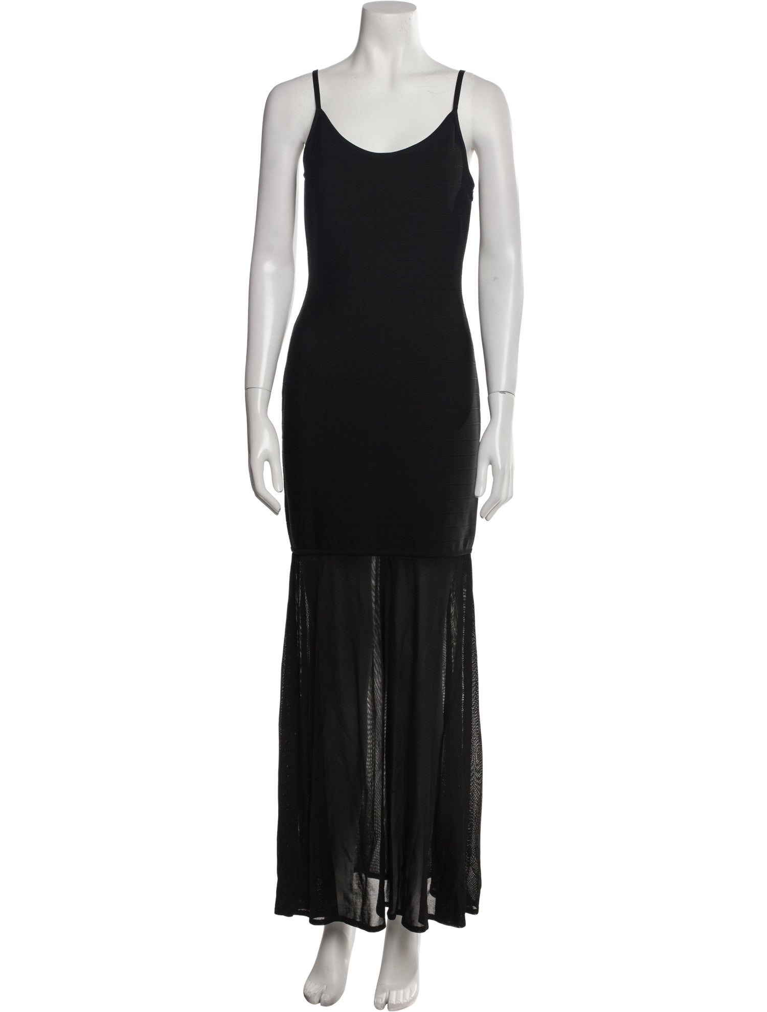 Herve Leger Scoop Neck Long Dress