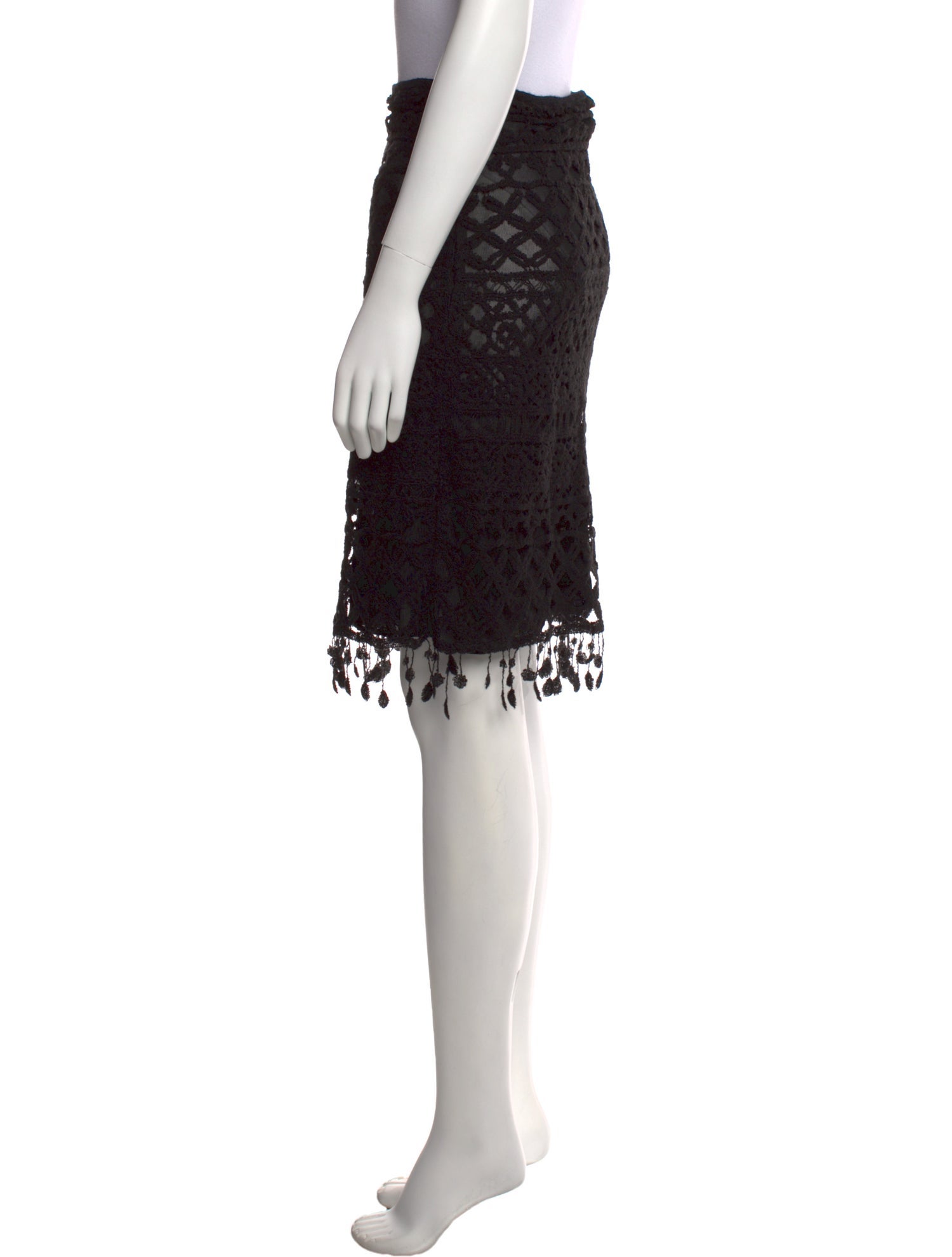 Herve Leger Lace Pattern Knee-Length Skirt