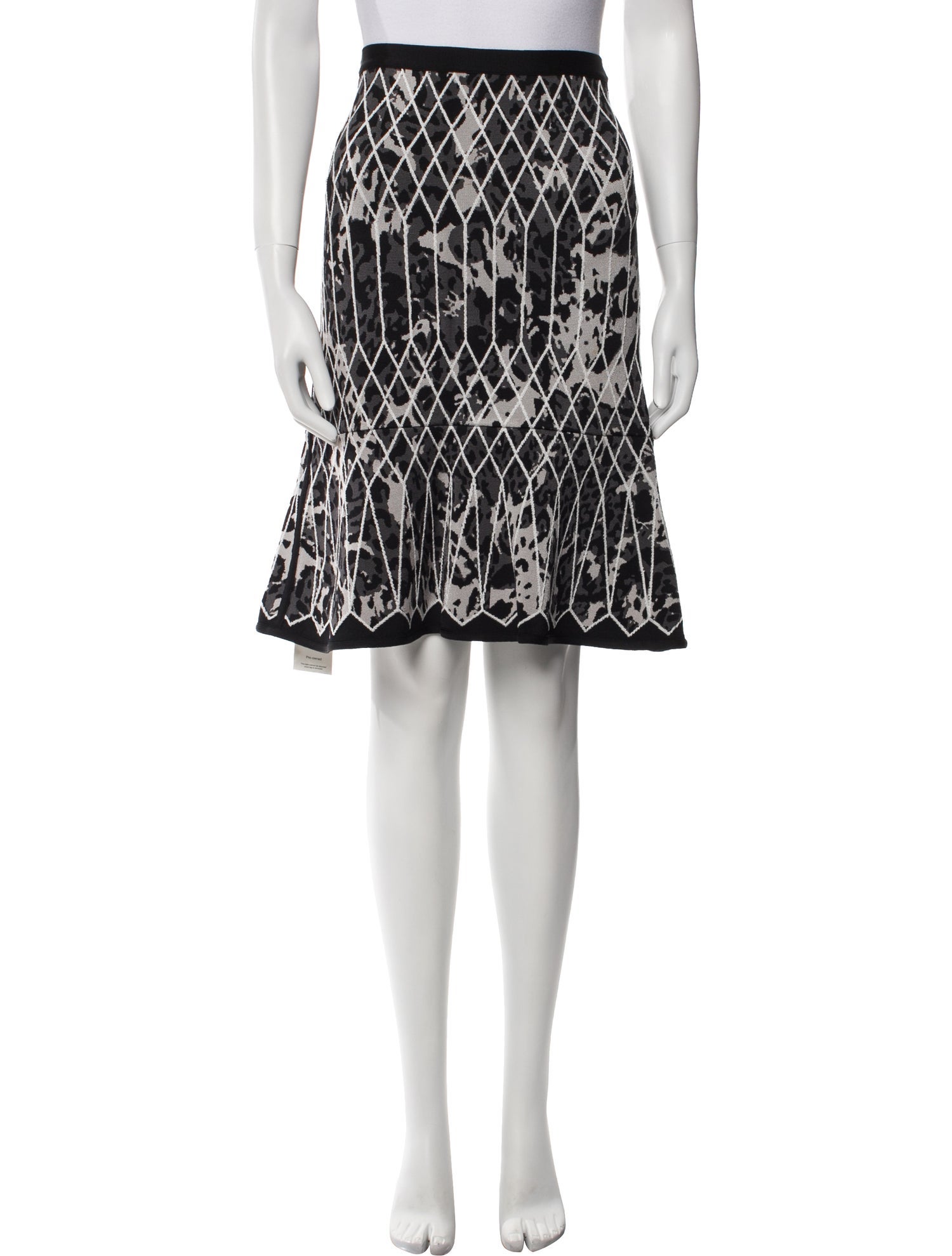 Herve Leger Printed Knee-Length Skirt