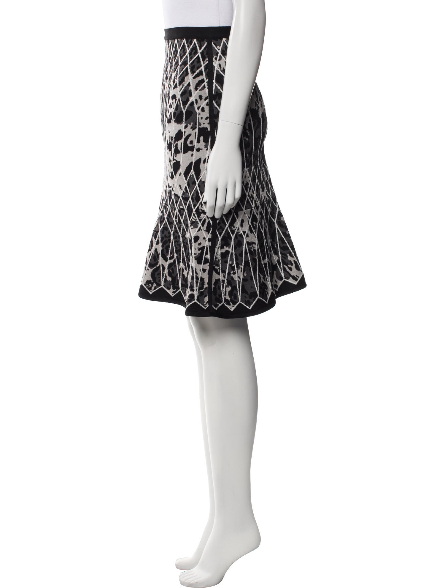 Herve Leger Printed Knee-Length Skirt