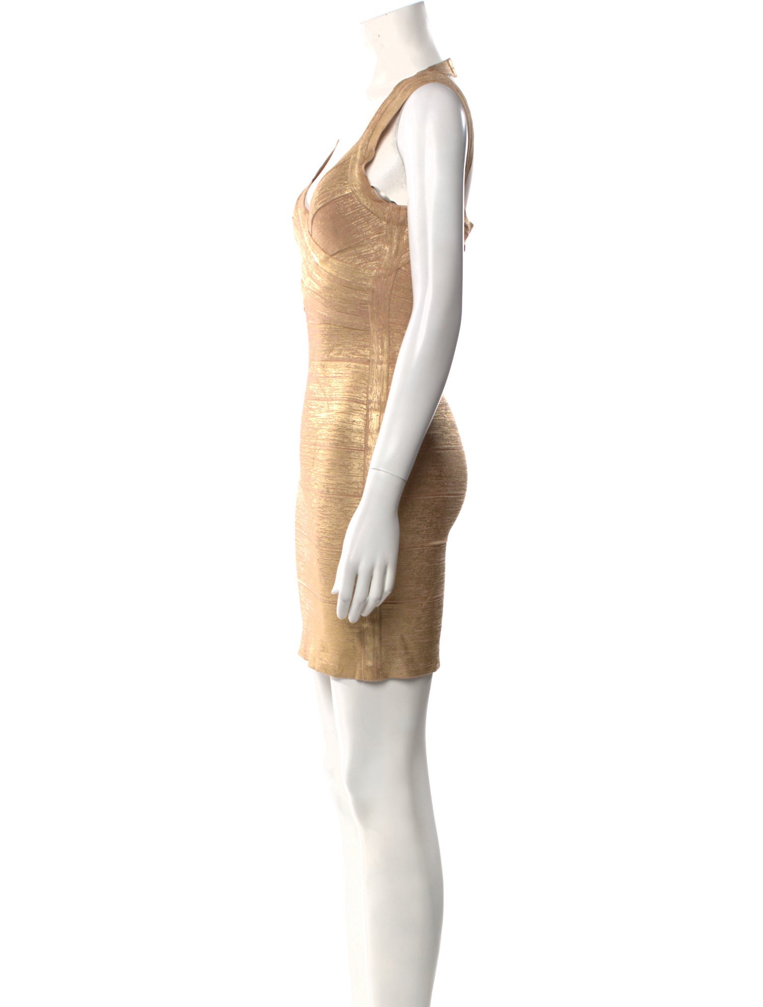 Herve Leger V-Neck Mini Dress