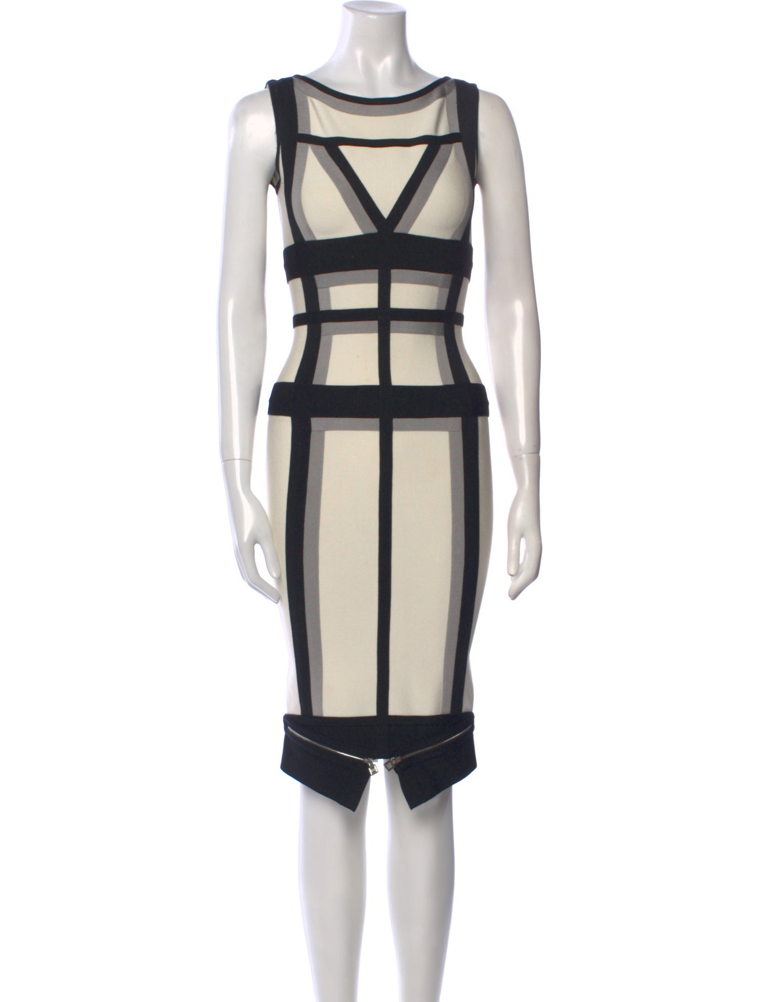 Herve Leger Printed Knee-Length Dress