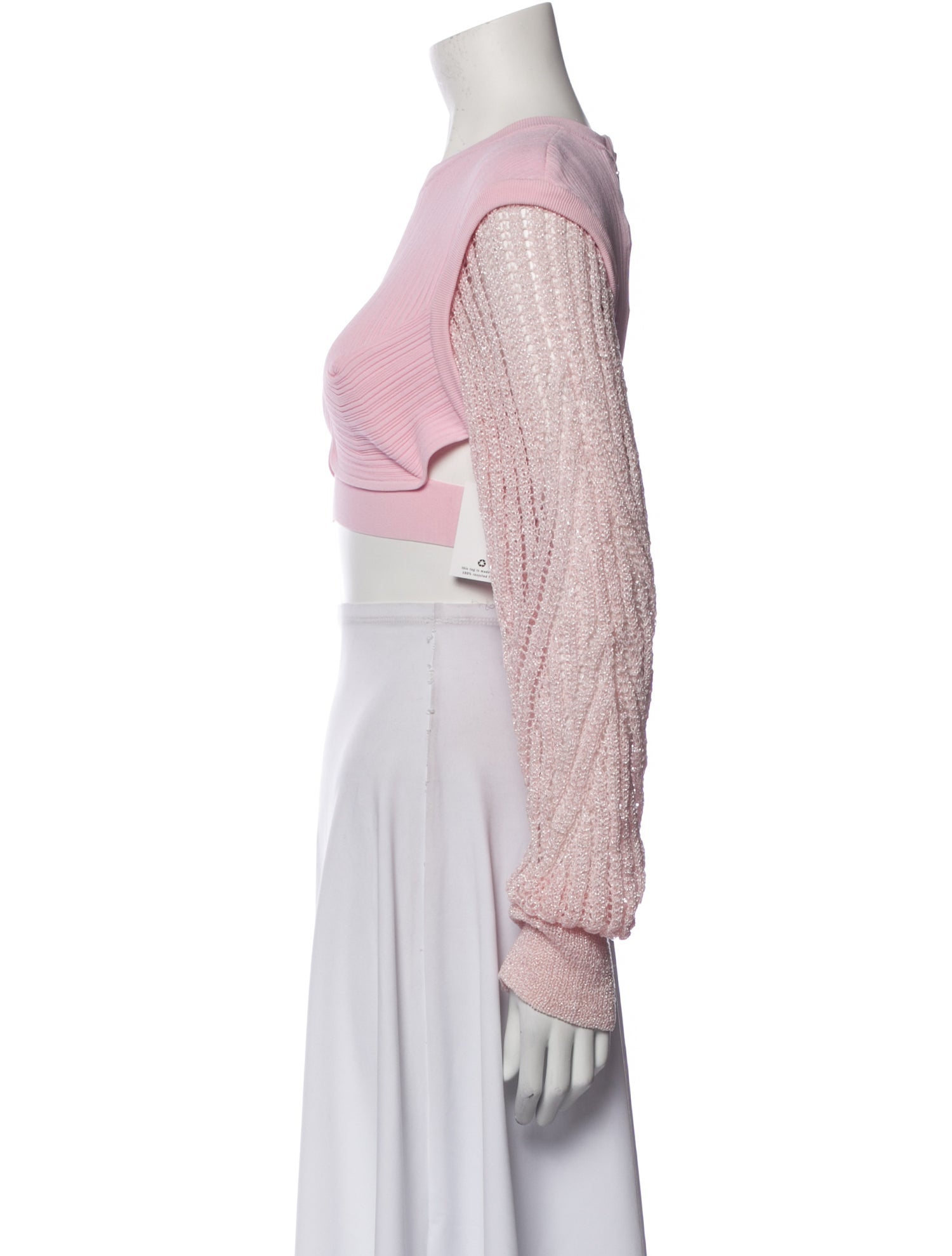 Herve Leger Nylon Crew Neck Crop Top w/ Tags