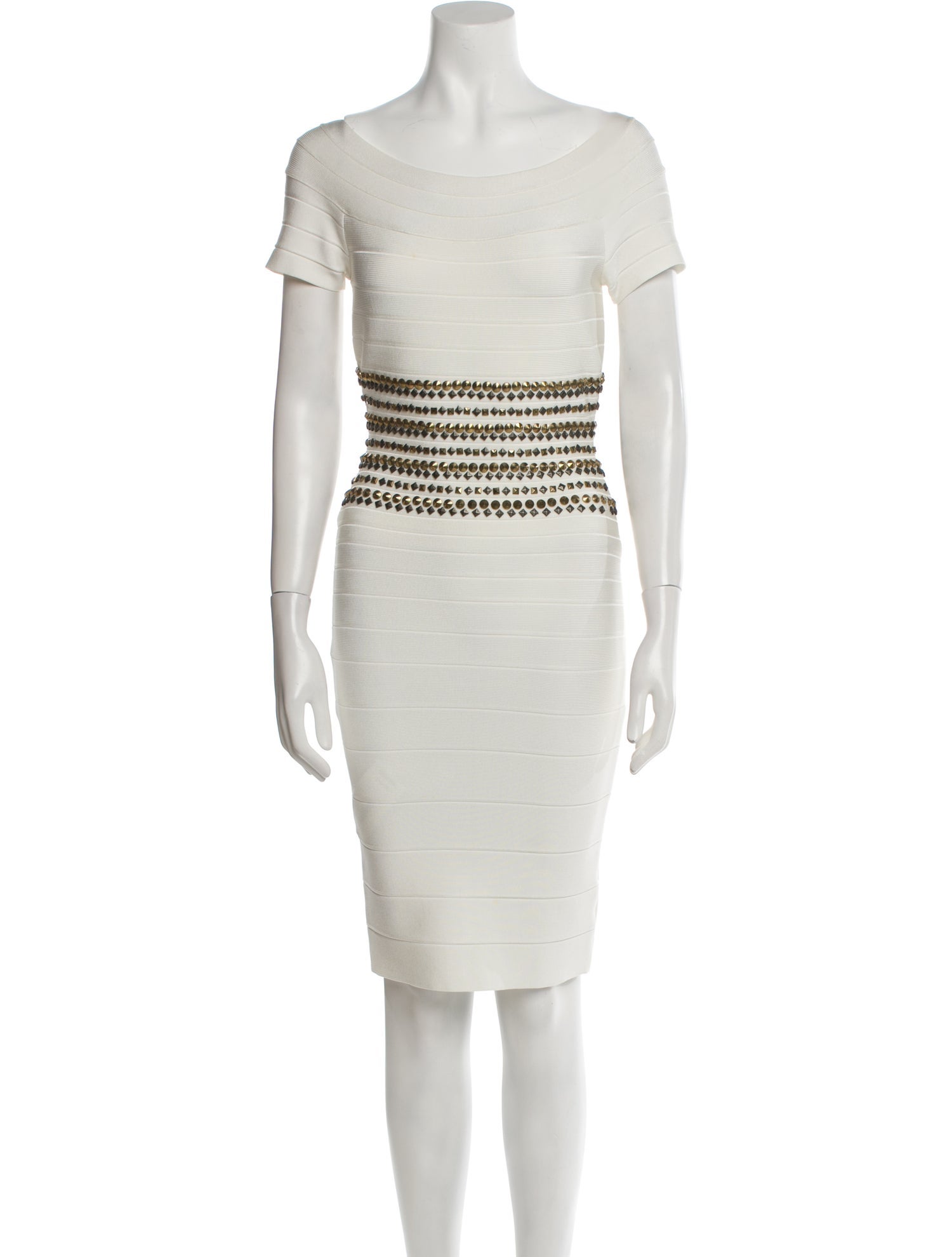 Herve Leger Scoop Neck Mini Dress