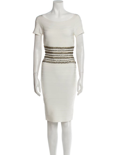 Herve Leger Scoop Neck Mini Dress