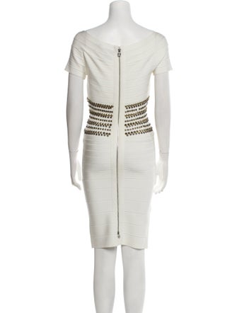 Herve Leger Scoop Neck Mini Dress