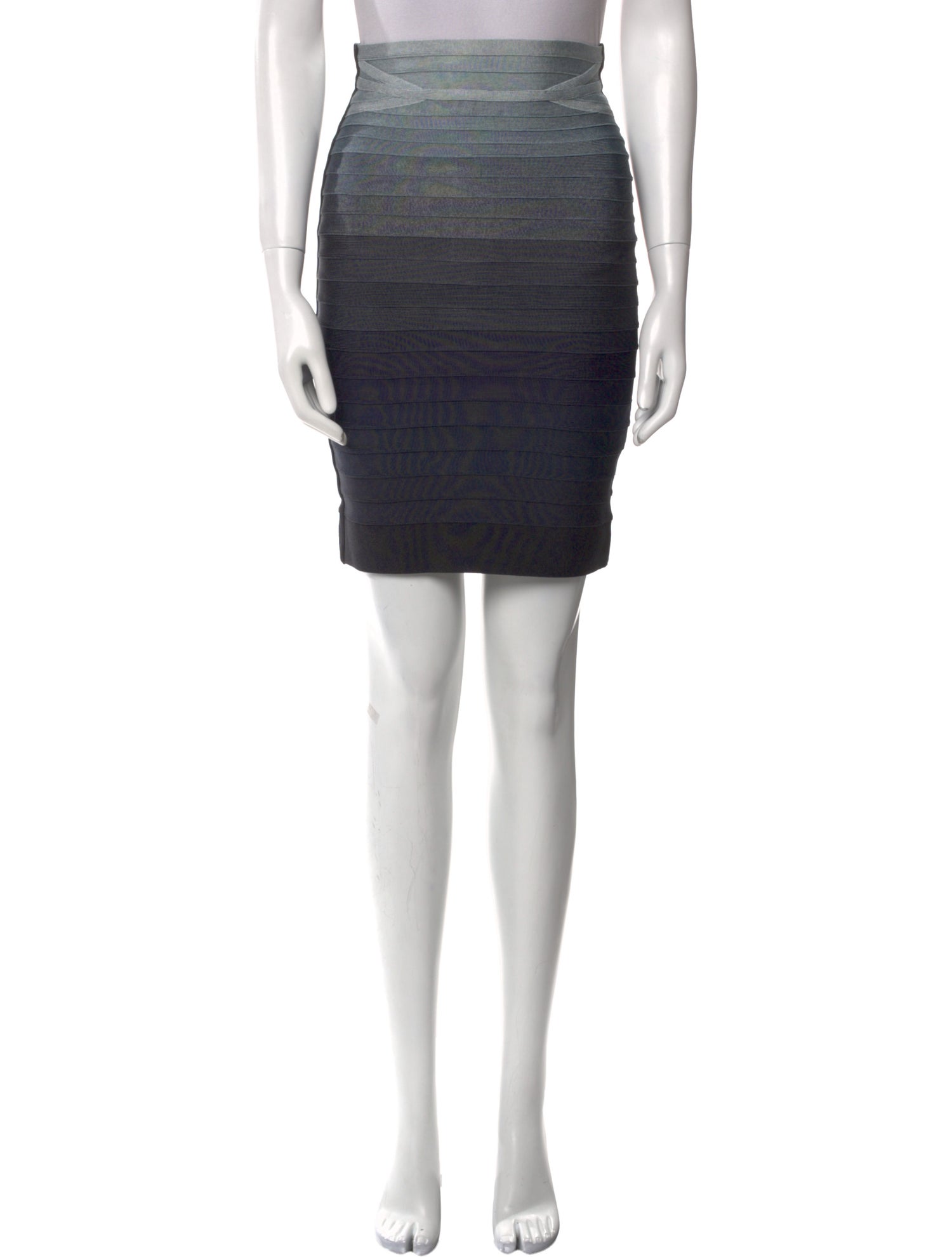 Herve Leger Striped Knee-Length Skirt